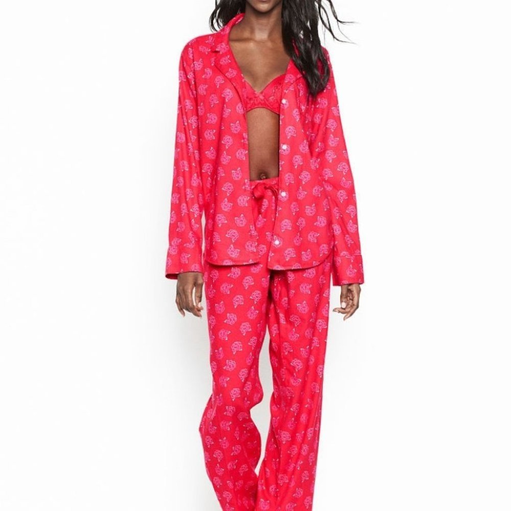 NEW Flannel Mayfair Super Soft 2 Piece Set Pajamas XS